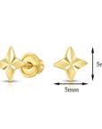 10k Yellow Gold Shooting Star Stud Earrings