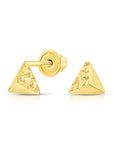 10k Yellow Gold Tiny Triangle Stud Earrings