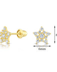 10k Yellow Gold Star Stud Earrings