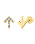 10k Yellow Gold Arrow Stud Earrings