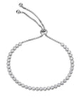 CZ Elegant Tennis Bracelet, Adjustable in Sterling Silver