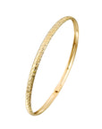 14k Yellow Gold Tornado Diamond Cut Flexible Bangle