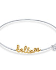 BELIEVE Bangle Bracelet, Gold Plated in Sterling Silver