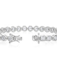 Sterling Silver Classic Bezel Set Simulated Diamond Tennis Bracelet, 7 inch