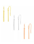 Rectangular Bar Dangle Earrings in Sterling Silver