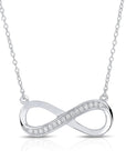 Sterling Silver Simulated Diamond Infinity Necklace