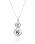 CZ Figure Eight Infinity Charm Necklace in Sterling Silver