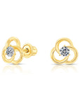 10k Yellow Gold Flower Stud Earrings