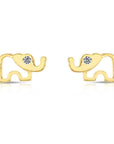 10k Yellow Gold Elephant Stud Earrings