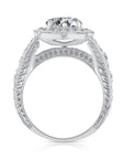 CZ Royal Square Solitaire Engagement Ring in Sterling Silver