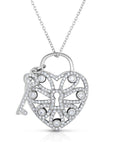 Key to My Heart Charm Necklace in Sterling Silver
