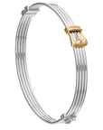 Fancy Two-tone Hinged Buckle Bracelet in Sterling Silver