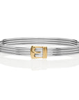 Fancy Two-tone Hinged Buckle Style Set in Sterling Silver