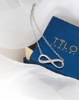 Sterling Silver Simulated Diamond Infinity Necklace