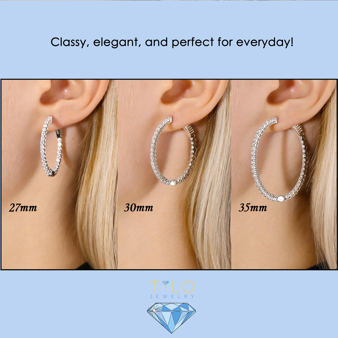 Sterling Silver Inside Outside Hoop Earrings
