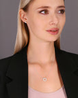CZ Halo Necklace in Sterling Silver