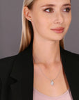 CZ Infinity Teardrop Charm Necklace with Zircona in Sterling Silver