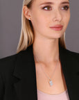 CZ Brilliant Infinity Charm Necklace in Sterling Silver