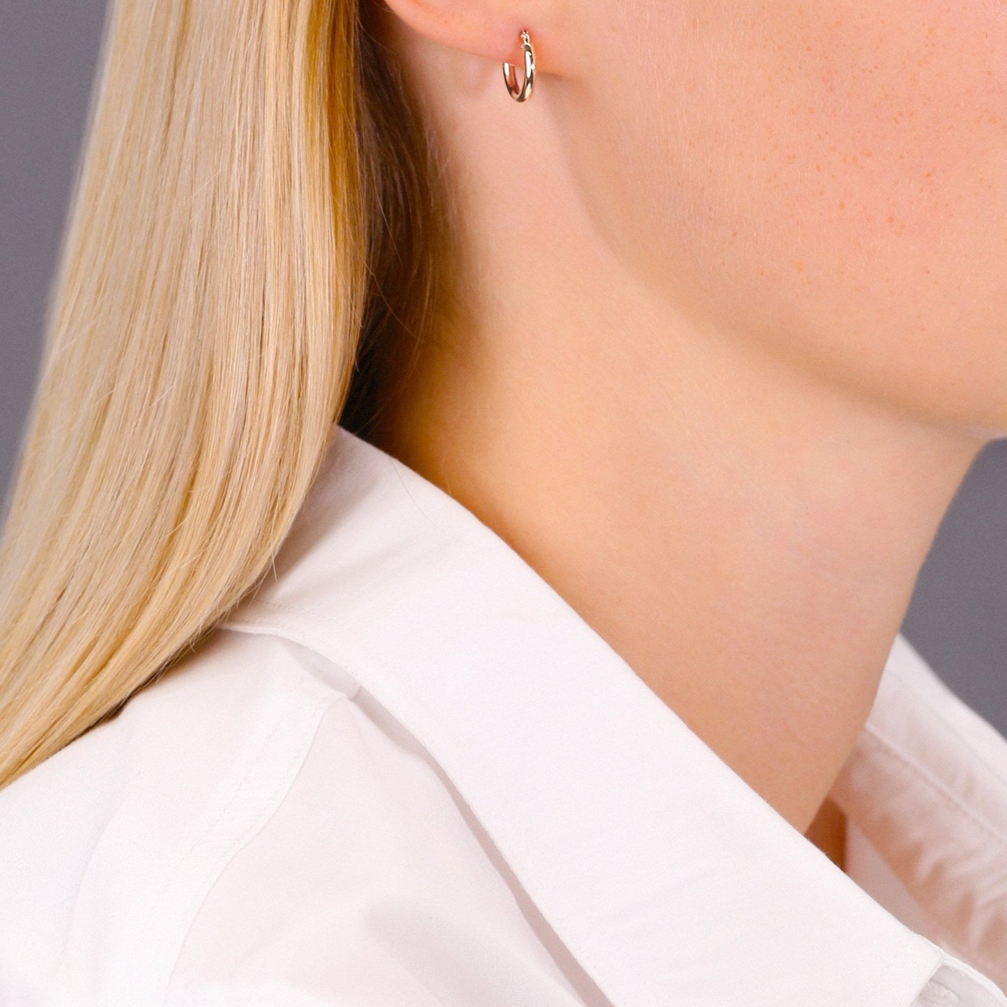 14k Rose Gold Classic Round Hoop Earrings