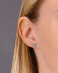 Plain Moon Shape Stud Earrings in Sterling Silver