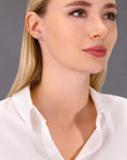 Plain Star Shape Stud Earrings in in Sterling Silver