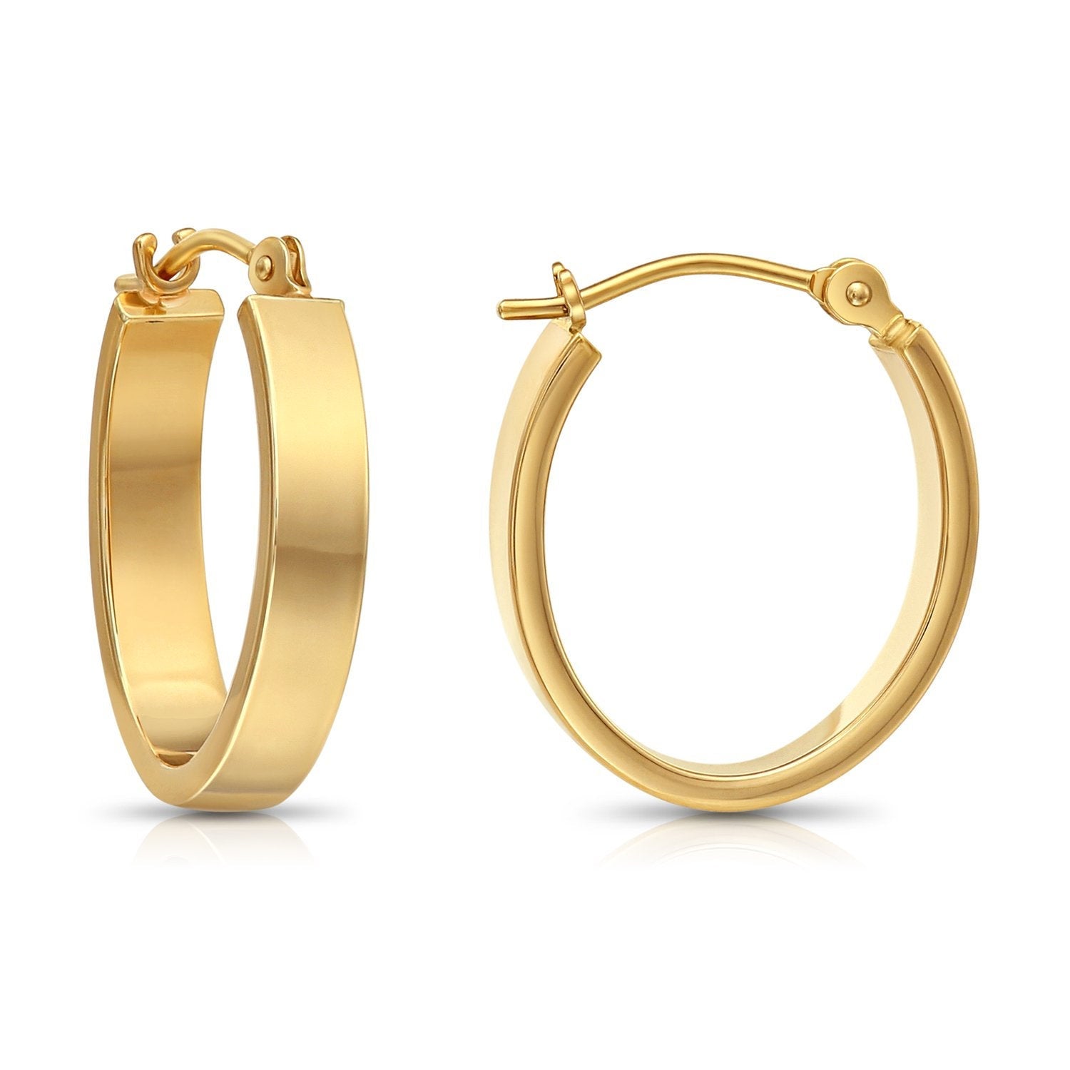 14k Yellow Gold Small Oval Hoop Earrings – Tilo Jewelry®