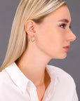 14k Gold Two-Tone Spiral Oval Hoop Earrings
