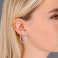 14k White Gold Diamond Hoop Earrings, 0.80 carats