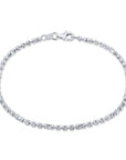 Sterling Silver Diamond-Cut Bead Bracelet