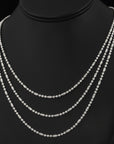 Sterling Silver Diamond-Cut Bead Necklace