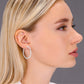 14k White Gold Diamond Hoop Earrings, 1.55 carats