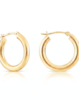 10K Yellow Gold Round Chunky Hoop Earrings, 20mm