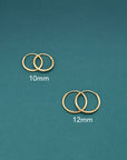 14k Yellow Gold Endless Hoop Earrings, 1mm