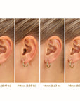 14k Yellow Gold All Around Diamond-Cut Hoop Earrings