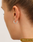 10K White Gold Diamond-Cut Hoop Earrings, All Sizes