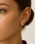 14k Gold Tornado Diamond Cut Hoop Earrings, 0.5 inch
