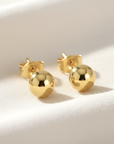 14K Gold Filled High Polished Round Ball Studs, Pushback