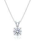 14K White Gold Lab Diamond Solitaire Pendant Necklace