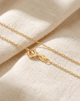 14K Yellow Gold Oval Twist Link Chain Necklace, 1mm
