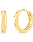 14k Gold Small Huggie Hoop Earrings, 12mm