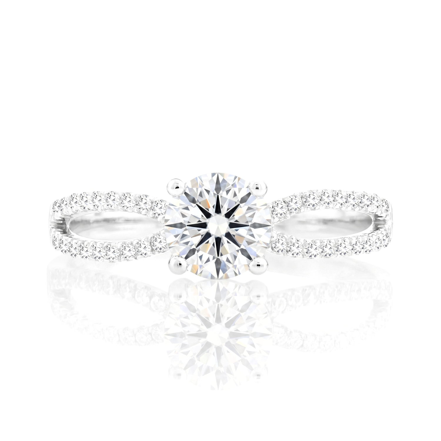 14K White Gold Cubic Zirconia Engagement Ring