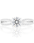 14K White Gold Cubic Zirconia Engagement Ring