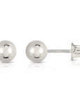 14k White Gold Classic Ball Stud Earrings With Screwbacks