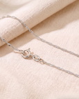 14K White Gold Diamond-Cut Singapore Chain Necklace