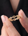 14K Yellow Gold Mariner Chain Link Ring