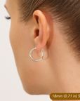 10K White Gold Diamond-Cut Hoop Earrings, All Sizes