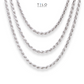 Sterling Silver Italian Rope Chains, Solid 925 Pure Silver with Strong Lobster Lock