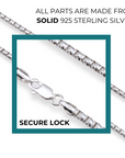 Italian Box Chains with Diamond-cut Engravings and Strong Lobster Lock in Sterling Silver
