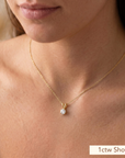 14K Yellow Gold Lab Diamond Solitaire Pendant Necklace