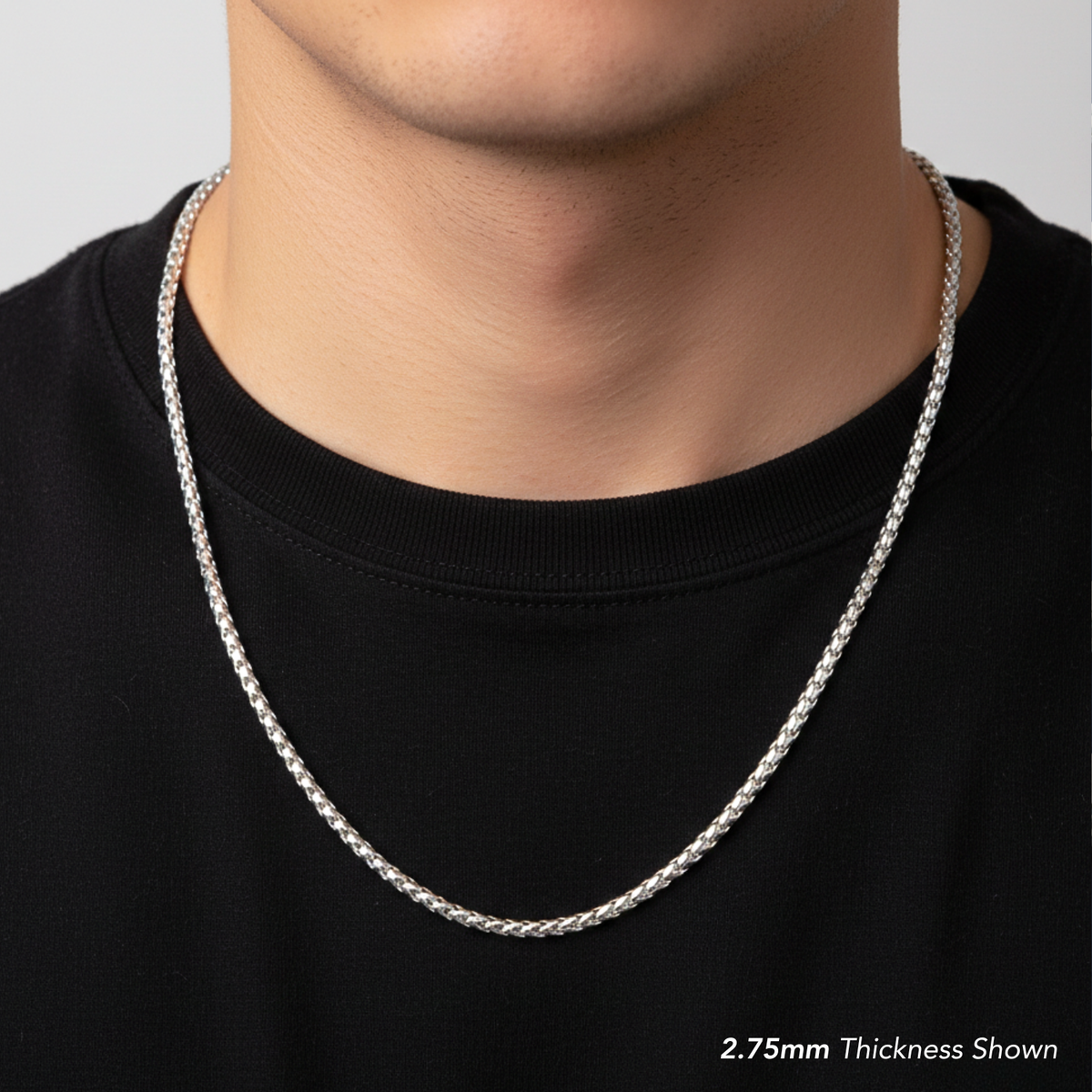 Italian Chain Collection Italian Franco Chains Made In Solid 925 Sterling Silver, With Secure L ...